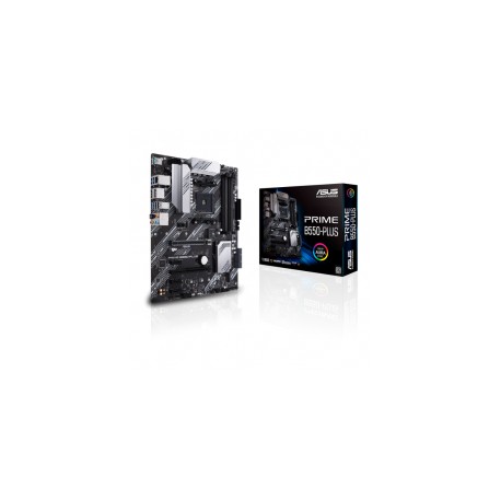 Tarjeta madre Asus Prime B550-Plus (Ryzen AM4) ATX con doble M.2, PCIe 4.0, Ethernet de 1 Gb, DisplayPort / HDMI, SATA 6 Gbps, 