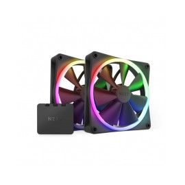 KIT 2 Ventiladores NZXT / 140CM / F140 BLACK + Control RGB / RF-R14DF-B1