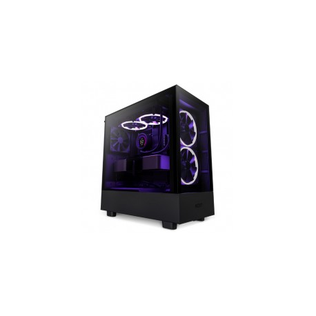 Gabinete NZXT H5 Elite / Negro / Carcasa Compacta / ATX / Iluminación RGB Incorporada / Panel Frontal y Lateral de Vidrio Templ