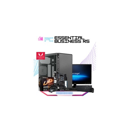 PC ESSENTIAL BUSINESS R5 / AMD RYZEN 5 PRO 4650G / AMD RADEON VEGA GRAPHICS / 16GB RAM / 500GB SSD M.2 NVME / FUENTE 500W / KIT