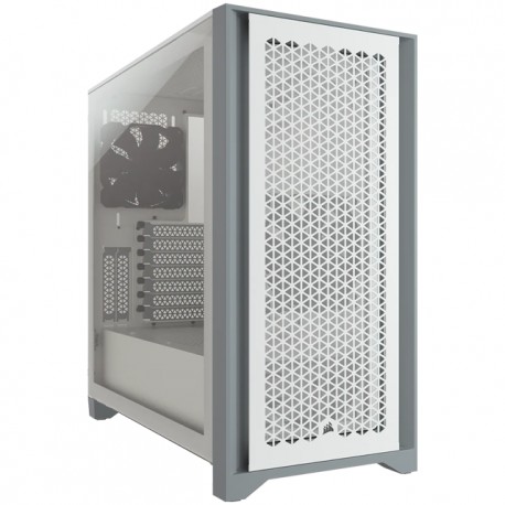 Gabinete Corsair 4000D AIRFLOW Blanco / Cristal Templado / USB 3.1 / Audio HD / Incluye 2 Ventiladoresde 120mm / SKU CC-9011201