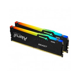Memoria RAM 32GB 2X16 KIT DDR5 Kingston Fury Beast RGB 5600Mhz/ XMP 3.0 / KF556C40BBAK2-32