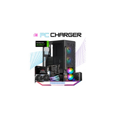 PC CHARGER / AMD RYZEN 7 5800X / RTX 4060 TI / 32GB RAM / 1TB SSD M.2 NVME / ENFRIAMIENTO LIQUIDO 240MM / FUENTE 700W 80+ BRONZ