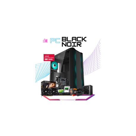 PC BLACK NOIR / AMD RYZEN 5 4500 / RX 6600 8GB / 16GB RAM /240GB SSD + 1TB HDD / FUENTE 600W 80+ BRONZE / PROMOCION