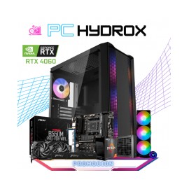 PC HYDROX / AMD RYZEN 7 5800X / RTX 4060 / 32GB RAM / 1TB SSD M.2 NVME / ENFRIAMIENTO LIQUIDO 360MM / FUENTE 700W 80+ BRONZE / 