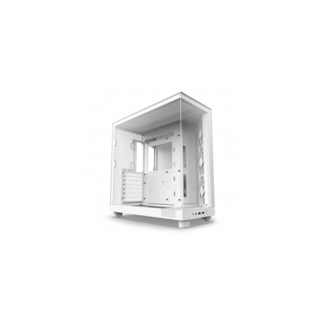 Gabinete NZXT H6 FLOW WHITE / Cristal Templado / Mini-ITX / Micro-ATX / ATX / USB 3.2 / USB 3.2 Gen.2 Tipo C / Sin Fuente / Bla