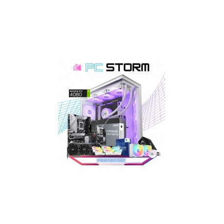 PC STORM / INTEL CORE I9-13900K / RTX 4080 / 64GB RAM / 2TB SSD M.2 NVME / ENFRIAMIENTO LIQUIDO 240MM / FUENTE 1000W 80+ GOLD /