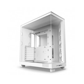 Gabinete NZXT H6 FLOW WHITE / Cristal Templado / Mini-ITX / Micro-ATX / ATX / USB 3.2 / USB 3.2 Gen.2 Tipo C / Sin Fuente / Bla