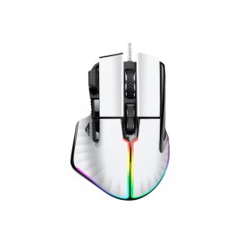 Mouse GameFactor MOG602-WH / Blanco / Alámbrico / RGB / 19,000 DPI / PIXART 3370 / 8 Botones - MOG602-WH