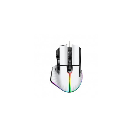 Mouse GameFactor MOG602-WH / Blanco / Alámbrico / RGB / 19,000 DPI / PIXART 3370 / 8 Botones - MOG602-WH