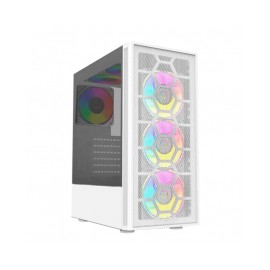 Gabinete Gamer Mini Torre ATX Dragonfly Mesh GM740 Azender Series / Blanco / Incluye 4 ventiladores