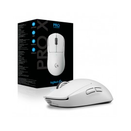 Mouse Inalambrico Gamer Logitech PRO X SUPERLIGHT WHITE / 25600 DPI / Wireless LIGHTSPEED / Sensor HERO / 5 Botones / 910-00594