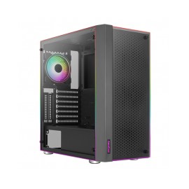 Gabinete AeroCool Skribble con Crstal Templado / ARGB / Midi-Tower, ATX/Micro-ATX/Mini-ITX / USB 3.0 / Sin Fuente / 3 Ventilado