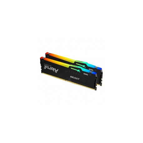 Kit Memoria RAM Kingston FURY Beast RGB Black DDR5 / 5200MHz / 64GB (2 x 32GB) / 5200MT/s 40-40-40 1.25V / KF552C40BBAK2-64