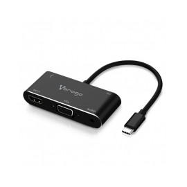 Adaptador Tipo C 5 en 1 / ADP-350 / HDMI / VGA / USB 3.0 / USB tipo C / Entrada 3.5mm / Soporta 4K