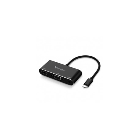 Adaptador Tipo C 5 en 1 / ADP-350 / HDMI / VGA / USB 3.0 / USB tipo C / Entrada 3.5mm / Soporta 4K