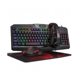 Kit Gamer Redragon Teclado, Mouse Diadema, Mouse pad / Alámbrico / Iluminación LED / USB / S101-BA