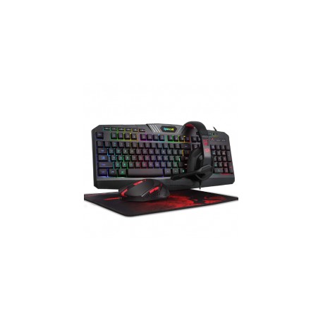 Kit Gamer Redragon Teclado, Mouse Diadema, Mouse pad / Alámbrico / Iluminación LED / USB / S101-BA