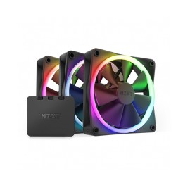 KIT 3 VENTILADOR NZXT 12CM F120 BLACK + CONTROL RGB / RF-R12TF-B1