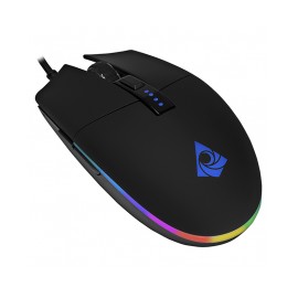 Mouse Gamer Munfrost Triton Black Mate / Optico / USB / Sensor Pixart PWM 3360 / Iluminación ARGB / Hasta 12,000 DPIs / 6 boton