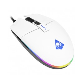 Mouse Gamer Munfrost Triton White Glossy / Óptico / USB / Sensor Pixart PWM 3360 / Iluminación ARGB / Hasta 12,000 DPIs / 6 bot