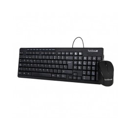 Kit de Teclado y Mouse Alambrico Techzone TZ19COMB01-LA