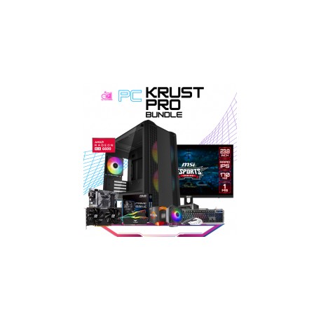 PC KRUST PRO BUNDLE / AMD RYZEN 5 5500 / RX 6600 / 16GB RAM / 1TB SSD M.2 NVME / DISIPADOR DE TORRE ARGB / FUENTE 700W 80+ BRON