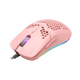 Mouse Gamer Alambrico Game Factor Laser MOG601 16000DPI / Rosa / PIXART 3389 / Iluminación RGB / 7 Botones / MOG601-PK/ gamerda