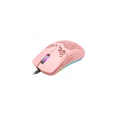 Mouse Gamer Alambrico Game Factor Laser MOG601 16000DPI / Rosa / PIXART 3389 / Iluminación RGB / 7 Botones / MOG601-PK/ gamerda