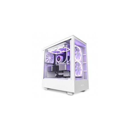 Gabinete NZXT H5 Elite / Blanco / Carcasa Compacta / ATX / Iluminación RGB Incorporada / Panel Frontal y Lateral de Vidrio Temp